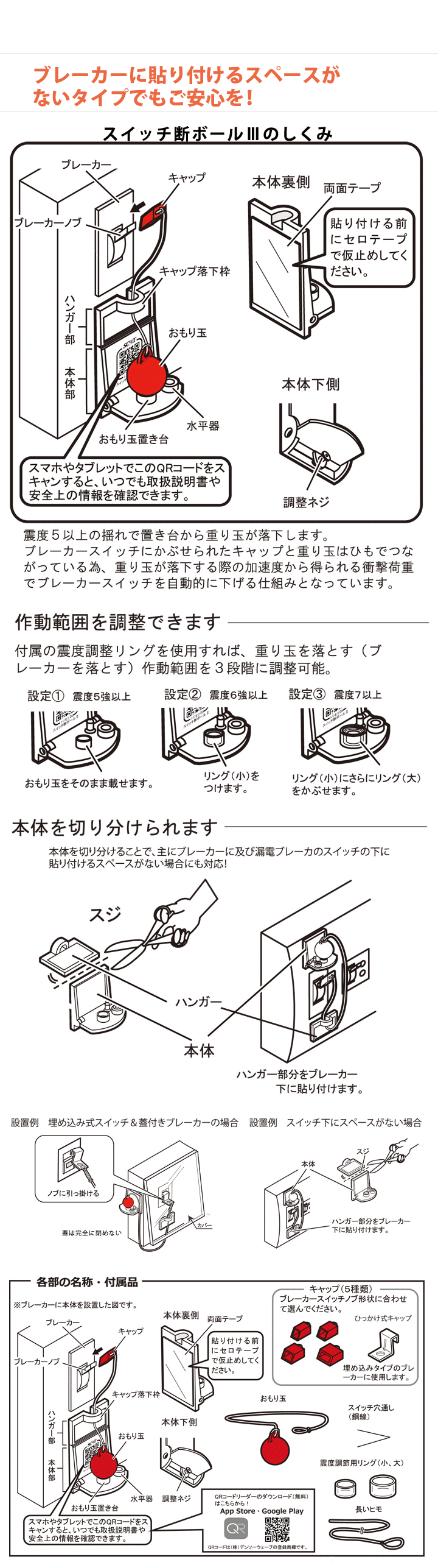 ブレーカーに貼り付けるスペースがない